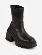 vices Botine cu toc gros și platformă în stil grunge cu imprimeu Piemena Negre