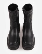 vices Botine cu toc gros și platformă în stil grunge cu imprimeu Piemena Negre