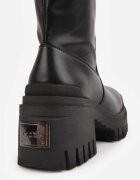 vices Botine cu toc gros și platformă în stil grunge cu imprimeu Piemena Negre
