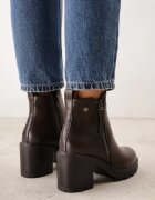 vices Botine cu toc gros și talpă profilată decorate cu fermoar pe carâmb Lomira Maro