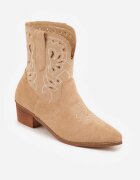 vices Botine de cowboy Maro cu toc gros Decorate cu broderie Nelithen