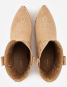 vices Botine de cowboy Maro cu toc gros Decorate cu broderie Nelithen