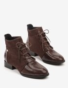 vices Botine de gleznă Maro Cu șireturi Cu imprimeu piele de șarpe Wedvire