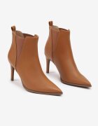 vices Botine Elegante Maro cu Toc cu Vârf Ascuțit și Inserții Elastice Domenia