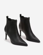 vices Botine Elegante Negre cu toc cu vârf ascuțit și inserții elastice Domenia