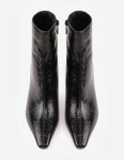 vices Botine Elegante Negre pe toc pisicuță Decorate în relief Brottalie