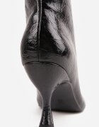 vices Botine Elegante Negre pe toc pisicuță Decorate în relief Brottalie