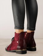 vices Botine Ghete Bordo decorate cu elemente lăcuite Afridde