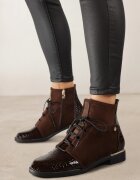 vices Botine Ghete Maro Decorate Cu Elemente Lăcuite Afridde