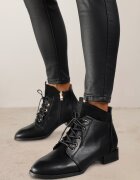 vices Botine Ghete Negre Decorate Cu Cusături Vamine