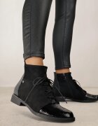 vices Botine Ghete Negre decorate cu elemente lăcuite Afridde