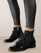 vices Botine Ghete Negre decorate cu elemente lăcuite Afridde