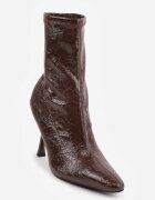 vices Botine la gleznă Embosate Maro cu toc cui în stil elegant Tadvire