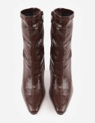 vices Botine la gleznă Embosate Maro cu toc cui în stil elegant Tadvire