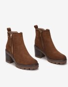 vices Botine Maro cu toc bloc Boho cu fermoar Kodra