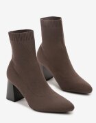 vices Botine Maro cu Toc Gros cu Parte Superioară Tip Șosetă Adanelle