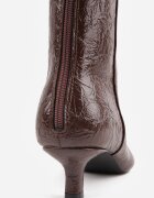 vices Botine Maro cu toc tip bobină Decorate cu Imprimeu Zaidora