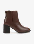 vices Botine Maro Elegante cu Toc Gros cu Detaliu Rotund la Carâmb Widvire