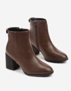 vices Botine Maro Elegante cu Toc Gros cu Detaliu Rotund la Carâmb Widvire
