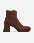 vices Botine Maro până la gleznă din imitație de piele întoarsă cu toc gros Vedvira