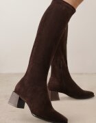 vices Botine maro pe toc din imitație de piele de căprioară Haziela