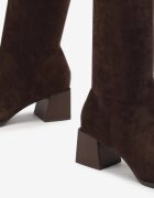 vices Botine maro pe toc din imitație de piele de căprioară Haziela