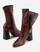 vices Botine mulate bordou cu toc gros Nevitte