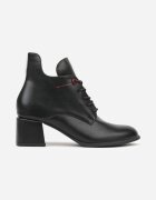 vices Botine Negre Asimetrice cu Toc cu Șireturi Zalles