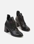 vices Botine Negre Asimetrice cu Toc cu Șireturi Zalles