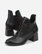 vices Botine Negre Asimetrice cu Toc cu Șireturi Zalles