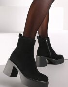 vices Botine Negre Casual cu toc gros și platformă Dansee