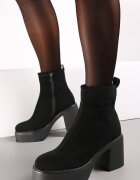 vices Botine Negre Casual cu toc gros și platformă Dansee