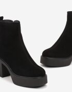 vices Botine Negre Casual cu toc gros și platformă Dansee