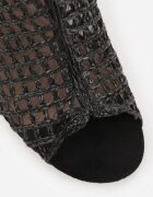 vices Botine Negre cu plasă cu toc gros Sovhira