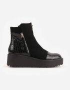 vices Botine Negre cu platformă cu model în relief Faleressa