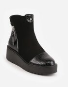 vices Botine Negre cu platformă cu model în relief Faleressa