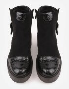 vices Botine Negre cu platformă cu model în relief Faleressa