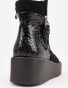 vices Botine Negre cu platformă cu model în relief Faleressa