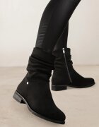 vices Botine negre cu Talpă Plată decorate cu carâmbul încrețit Lerisana