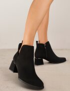 vices Botine Negre cu Toc Bloc cu Decupaj și cu Ornament Metalic Lorethra