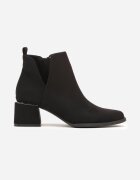 vices Botine Negre cu Toc Bloc cu Decupaj și cu Ornament Metalic Lorethra