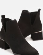 vices Botine Negre cu Toc Bloc cu Decupaj și cu Ornament Metalic Lorethra