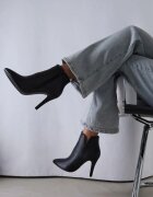 vices Botine Negre cu toc cui din piele ecologică cu vârf ascuțit Yegene