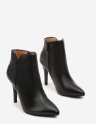 vices Botine Negre cu toc cui din piele ecologică cu vârf ascuțit Yegene