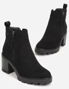 vices Botine Negre cu toc gros Boho cu fermoar Kodra