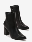 vices Botine Negre cu toc gros Ornamentate cu cusături Illvine