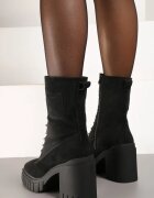 vices Botine Negre cu Toc Gros și Platformă cu Șireturi Ameni