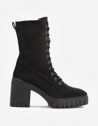 vices Botine Negre cu Toc Gros și Platformă cu Șireturi Ameni