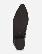 vices Botine Negre cu toc gros stil cowboy cu aplicații metalice și decupaje Virori