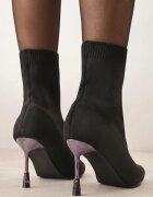 vices Botine Negre cu toc stiletto cu bijuterii cu tijă tip șosetă și vârf ascuțit Tififre